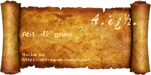 Abt Ágnes névjegykártya