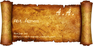 Abt Ágnes névjegykártya